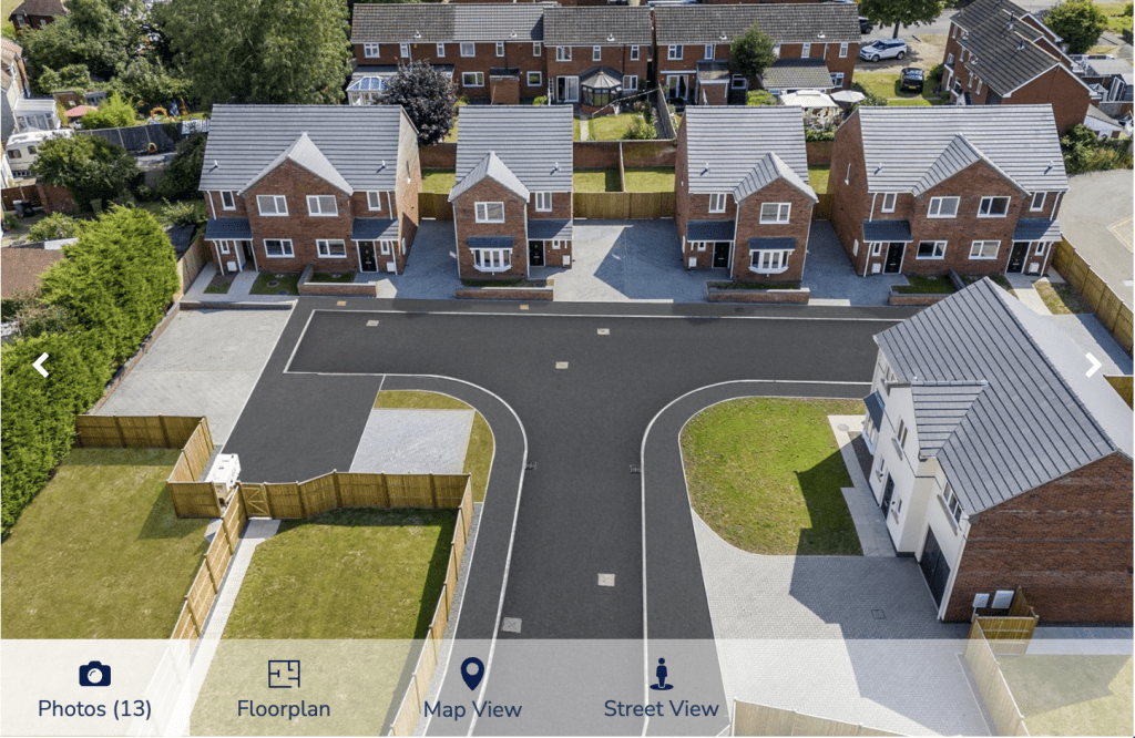 Aerial view ouf housing development Project managed by HB Architectural