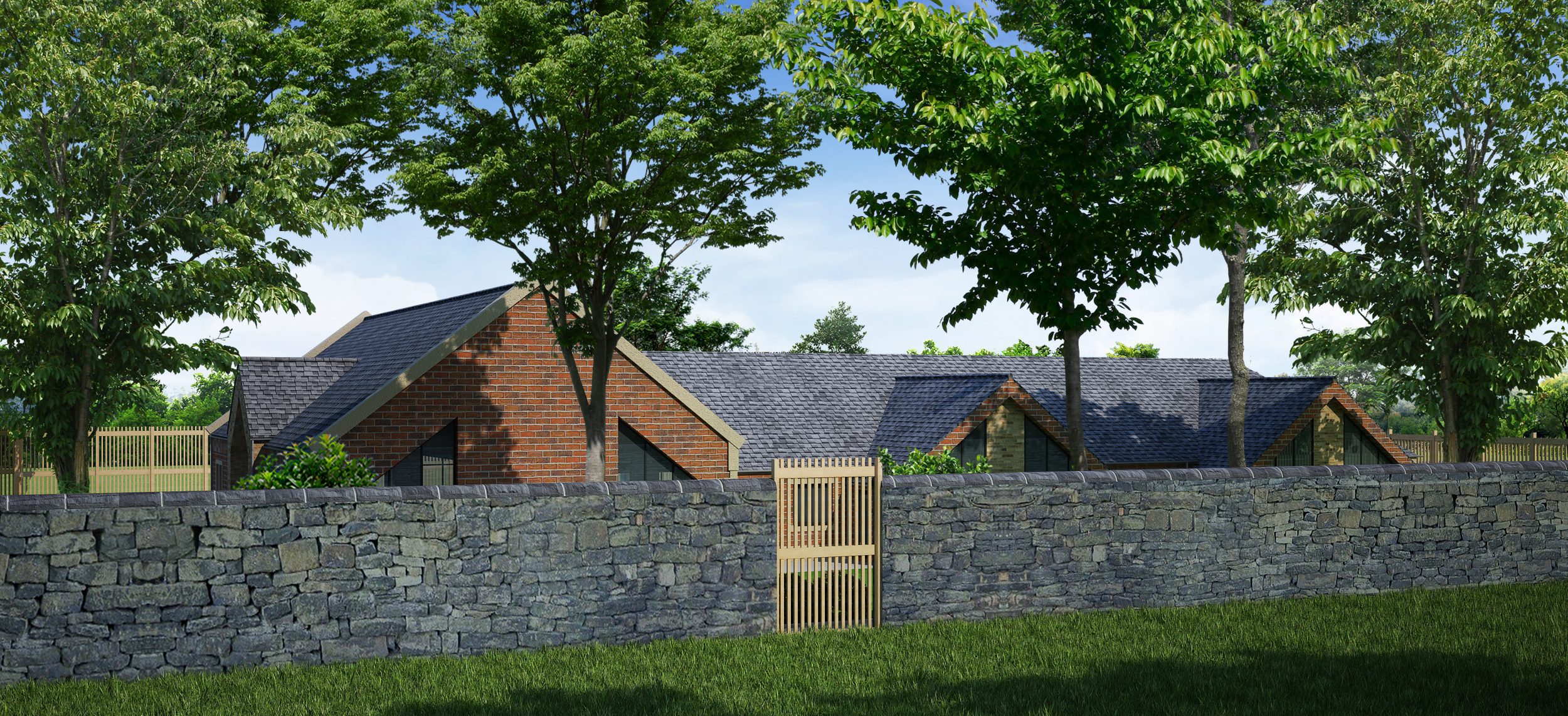3d architectural drawing of development View from Graveyard